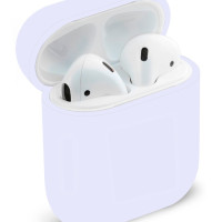 Силиконовый чехол (футляр) для наушников Apple AirPods 1, 2/ кейс на аирподс 1, 2, цвет голубой