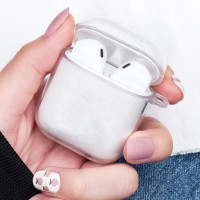 Силиконовый прозрачный чехол для наушников AirPods 1 и Apple AirPods 2 / Аирподс 1 и Эпл Аирподс 2