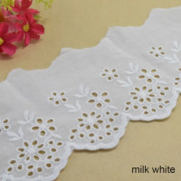 Хлопковая кружевная ткань с вышивкой