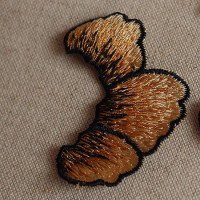 Бесплатная доставка (5 шт./лот) золотистый + черный шитье цветочный мотив кружева аппликация, свадебная вышивка кружева патч