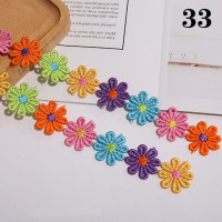 1 ярд, 25 мм, цветная кружевная отделка «Маргаритка», вязаная Свадебная вышитая лента «сделай сам», ручная работа, стиль пэчворк