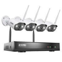 Беспроводная система видеонаблюдения ZOSI 3MP с 8-канальным H.265 2K CCTV NVR и 3MP HD-уличной IP-камерой Wi-Fi