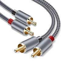 Стереокабель RCA, 6 футов/1,8 м, двойной экранированный позолоченный