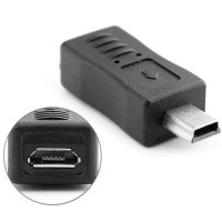 Переходник Micro USB/Mini USB, штекер-гнездо, черного цвета