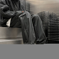 ootd機能衝鋒褲男美式vibe潮牌微喇休閒褲設計感拉鍊直筒工裝褲子