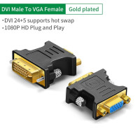 адаптер DVI-VGA адаптер DVI Male 24 + 5 Pin to VGA Female Converter Cable HD Video Graphics Card Adapter для PC TV Box Projector