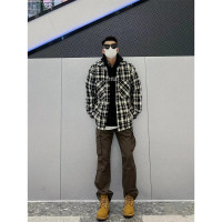 黑白格子小香風外套男春秋款設計師男裝高級感美式復古輕熟風夾克