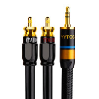 Кабель RCA YYTCG, HiFi стерео аудио кабель 3,5 мм на 2RCA, AUX RCA разъем 3,5 Y-образный сплиттер для усилителей звука