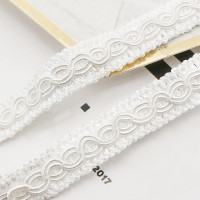 1 ярд белая кружевная ткань с вышивкой 1 см ленточная Аппликация Черный Кружевной материал женская одежда товары для шитья и аксессуары P06