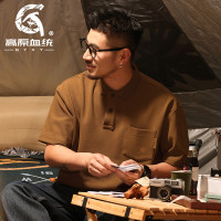 美式潮牌polo衫男夏季山系重磅短袖男士寬鬆胖子大尺碼半袖男生T恤