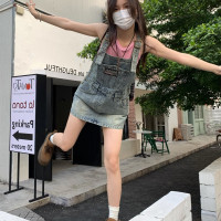 美式牛仔復古抱嬰袋短裙2023夏季新款設計感小眾小個子減齡顯瘦裙子