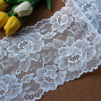 1 м/лот 17,см вышитое эластичное черно-белое кружево, отделка, аппликации для свадебного декора, эластичная кружевная ткань, бесплатная доставка