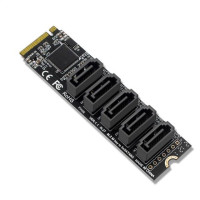 Новейший M.2 ключ JMB585 для NVME конвертер с кабелем SATAIII M.2 (PCIe 3,0) на 5 портов SATA III 6G SSD адаптер карта