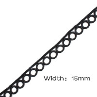 5 ярдов/партия, Водорастворимая белая черная кружевная лента, 15/65 мм
