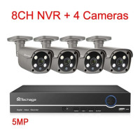 Система видеонаблюдения Techage H.265 с функцией ночного видения, 8 каналов, 5 МП, 4K, POE