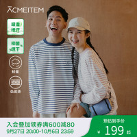 ACMEITEM愛棵米 親子戶外條紋速乾長袖T恤吸濕抗菌插肩袖運動男女