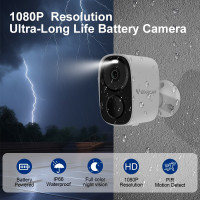 Беспроводная IP-камера видеонаблюдения с Wi-Fi, 1080 мА · ч