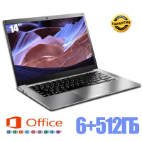 14" Ноутбук Fetlar BJB14, Intel Celeron N3350 (1.1 ГГц), RAM 6 ГБ, SSD 512 ГБ, Intel HD Graphics 500, Windows Pro, темно-серый, Российская клавиатура