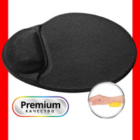 Коврик для мышки Defender Easy Work эргономичный с гелевой подушкой, черный, лайкра, 260х225х5 мм