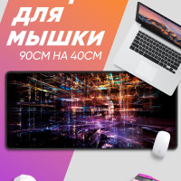 Коврик для мыши RAZOM матрица, XXL, зеленый, черный