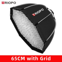 Складной восьмиугольный софтбокс TRIOPO 55 см 65 см 90 см 120 см для Sokani X100 COLBOR CL60 Godox Aputure