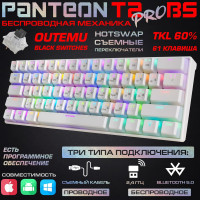 Механическая игровая клавиатура PANTEON T2 PRO BS(RGB LED,OUTEMU Black, TKL60%,61кл,USB) белая