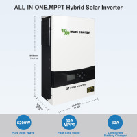 Гибридный солнечный инвертор MUST PH1800 PRO 5,2 кВт MPPT 100A AC 80A