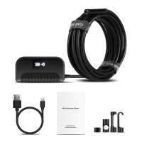 5-мегапиксельная HD камера-эндоскоп с двойным объективом, Wi-Fi, совместимая с телефоном IOS и Android для обнаружения трубопровода, Водонепроницаемая мини-камера 8 мм