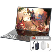 16" Ноутбук Kongkay с двойной экран, KK i710750H-RAM 16/32/64G-SSD, Intel Core i7-10750H (2.6 ГГц), RAM 32 ГБ, SSD 1024 ГБ, Intel UHD Graphics, Windows Pro, Российская клавиатура