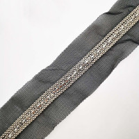 1 ярд, серебряная цепочка с бусинами, черная сетка, кружевная отделка, цепочка с бахромой, «сделай сам», аксессуары для шитья, украшение для одежды, сумок, обуви и шляп