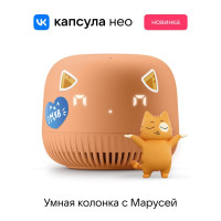 Умная колонка VK Капсула Нео с голосовым помощником Марусей оранжевый