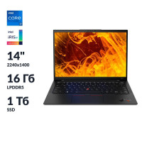 14" Ноутбук Lenovo ThinkPad X1 Carbon Gen 10, LTE, Intel Core i7-1260P (2.1 ГГц), RAM 16 ГБ, SSD 1024 ГБ, Intel Iris Xe Graphics, Без системы, (21CB008JRT), черный, Российская клавиатура