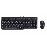 Комплект мышь + клавиатура проводная Logitech MK120, Российская клавиатура, черный