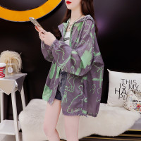 大尺碼300斤防曬衣男女裝夏季潮牌紮染連帽服ins寬鬆輕薄遮陽外套