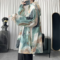 國潮冰絲防曬服男款夏季超薄透氣情侶款外套in潮牌連帽戶外防曬衣