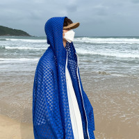 冰絲連帽防曬衣男夏季薄款棋盤格美式潮牌寬鬆大尺碼透氣防曬服外套