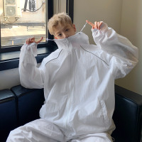 輕薄透氣連帽防曬衣男夏季新款設計感小眾美式潮牌防曬服拉鍊外套