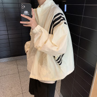 防曬衣男款夏季潮牌港風戶外涼感冰絲外套日系潮流寬鬆條紋防曬服