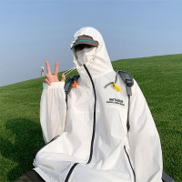 男士防曬衣2023新款薄款夏季連帽冰絲夾克美式潮牌速乾衝鋒衣外套