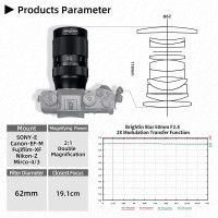 Brightin Star 60 мм F2.8 APS-C супер Макросъемка 2:1 Макросъемка ручной макрообъектив для камеры Sony E Nikon Z Fuji X Canon EOS M M4/3