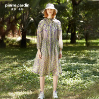 皮爾卡登防曬服女2023新款洋派時尚收腰寬鬆飄逸顯瘦中長版防曬衣