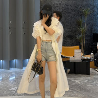 防曬衣女2023新款氣質收腰連帽風衣外套高級感輕熟風衝鋒衣防曬服