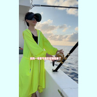 法式上衣夏女今年流行漂亮新款設計感小眾高端氣質螢光綠防曬服秋