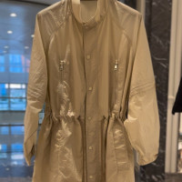 初春百搭防曬衝鋒衣小香風美式復古卡其色中長版風衣薄外套女夏季