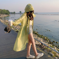 長袖連帽防曬衣女夏2023新款度假風輕薄小眾設計中長版防曬服外套