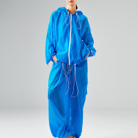 超薄輕超透氣時尚個性短夾克外套街頭運動戶外露營藍色防曬夾克02