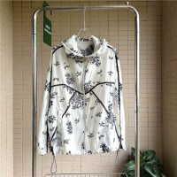 防曬衣女高級感2023夏季輕薄透氣印花薄外套抗UV寬鬆大尺碼短款