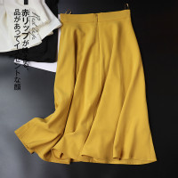 外貿赫本風傘裙半身裙夏中長版高腰遮胯裙子黑色半裙顯瘦擺裙洋派