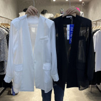 大尺碼2-300斤拼接薄款防曬衣西裝男女夏季寬鬆一粒扣西服男外套