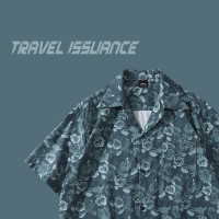 TRAVEL ISSUANCE 復古綠油畫玫瑰藝術感潮牌小眾慵懶vintage男女